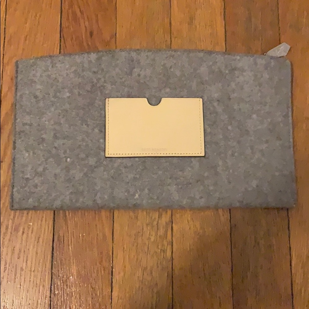 Reed Krakoff felt and leather clutch